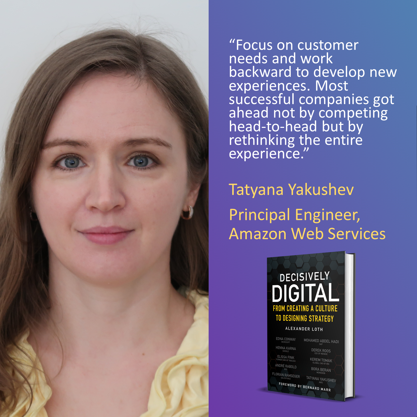 Tatyana Yakushev, Amazon Web Services